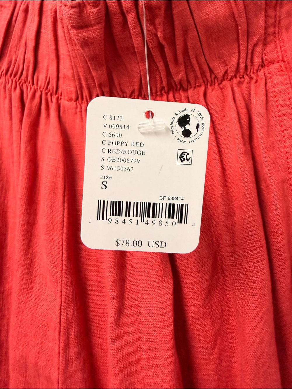 Free People Day's End Linen Pull-On Pants in Poppy Red - Picture 5 of 6